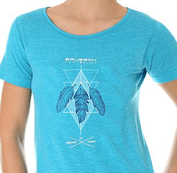Koszulka termoaktywna damska Brubeck Outdoor WOOL pióro