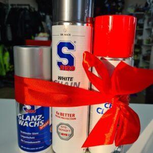 Zestaw kosmetyków S100 na prezent – do motocykla: preparat do czyszczenia łańcucha+smar+wosk