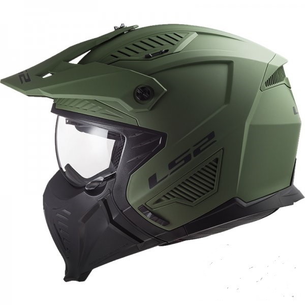 Kask motocyklowy enduro KASK LS2 OF606 DRIFTER SOLID MATT MILI GREEN-06