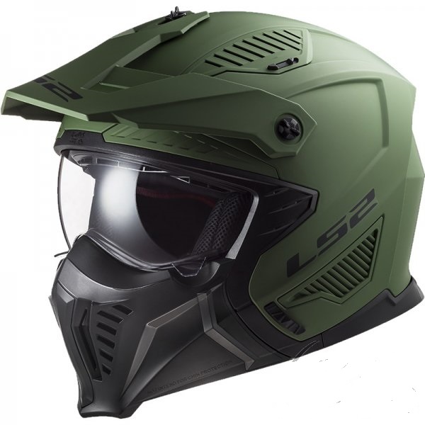 Kask motocyklowy enduro KASK LS2 OF606 DRIFTER SOLID MATT MILI GREEN-06