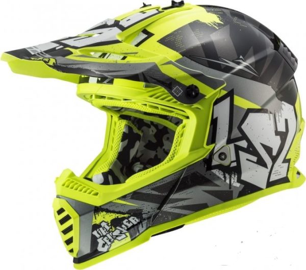 Kask dziecięcy KASK dziecięcy LS2 MX437 FAST II MINI CRUSHER BL.HV M-06