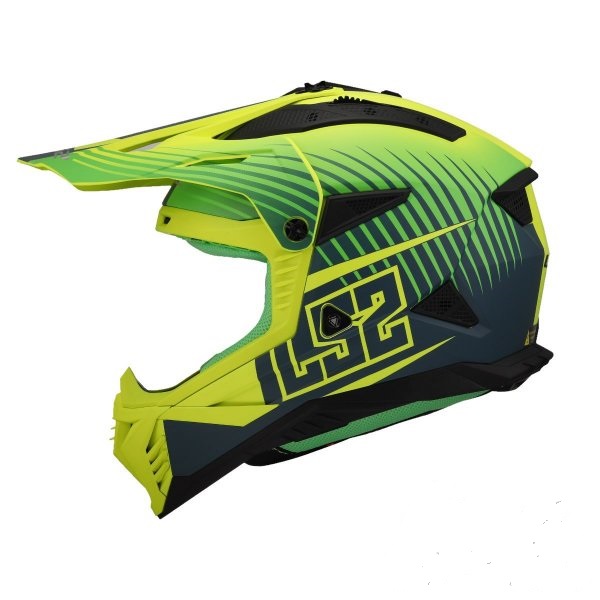 Kask motocyklowy enduro KASK LS2 MX708 FAST II DUCK MATT HV ZIELONY ŻÓŁTY