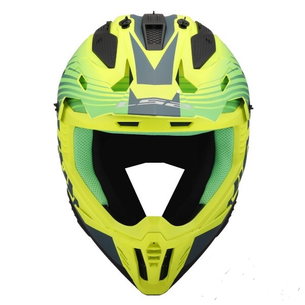 Kask motocyklowy enduro KASK LS2 MX708 FAST II DUCK MATT HV ZIELONY ŻÓŁTY