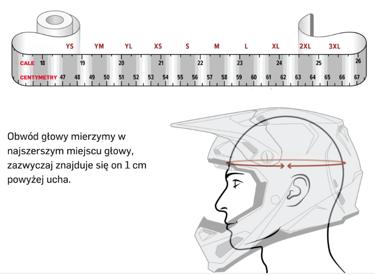 Kask dziecięcy Off-road FLY RACING KINETIC kolor czarny/czerwony/biały