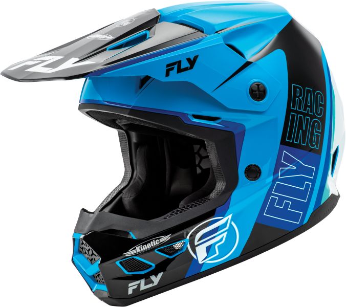 Kask Off-road FLY RACING KINETIC kolor biały/czarny/niebieski