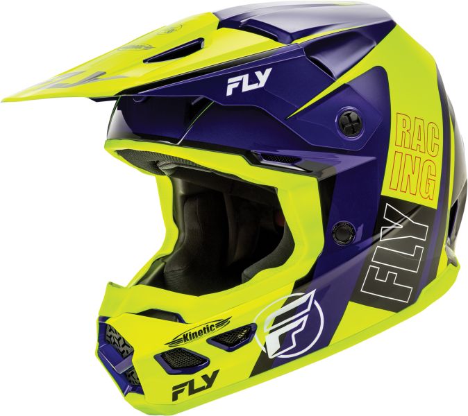 Kask Off-road FLY RACING KINETIC kolor żółty/niebieski