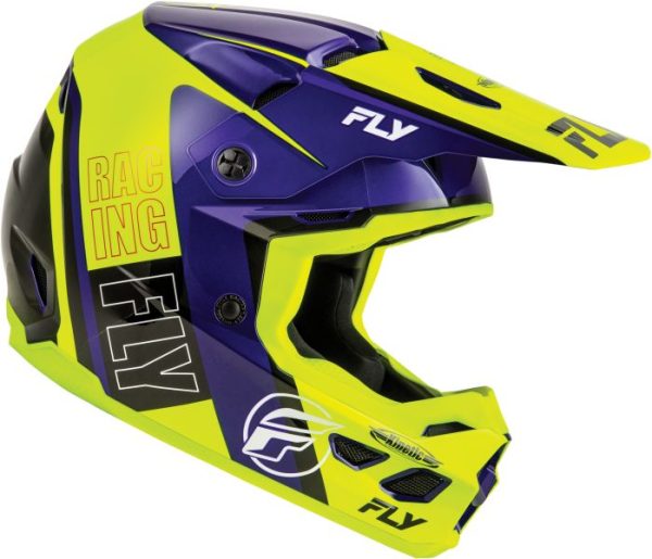 Kask Off-road FLY RACING KINETIC kolor żółty/niebieski