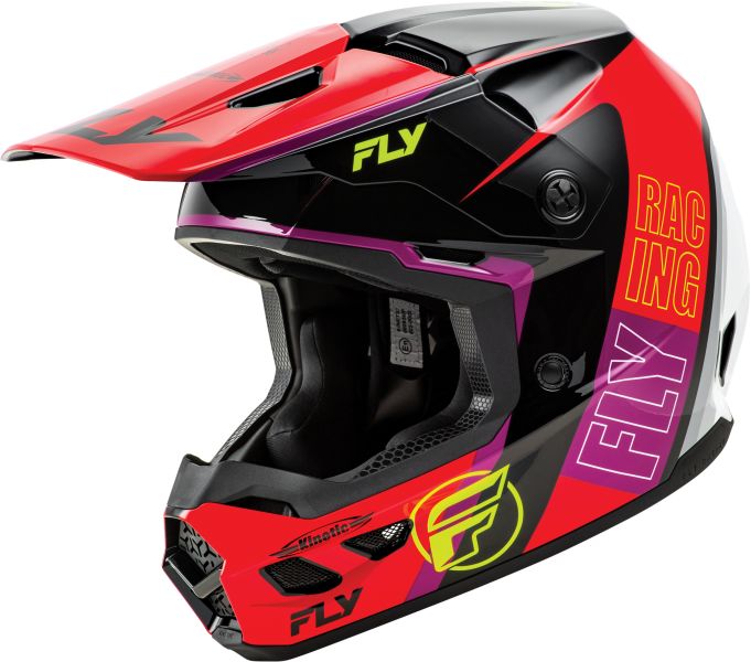 Kask dziecięcy Off-road FLY RACING KINETIC kolor czarny/czerwony/biały