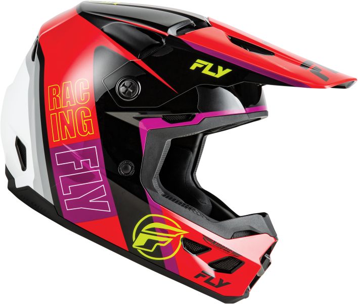 Kask dziecięcy Off-road FLY RACING KINETIC kolor czarny/czerwony/biały