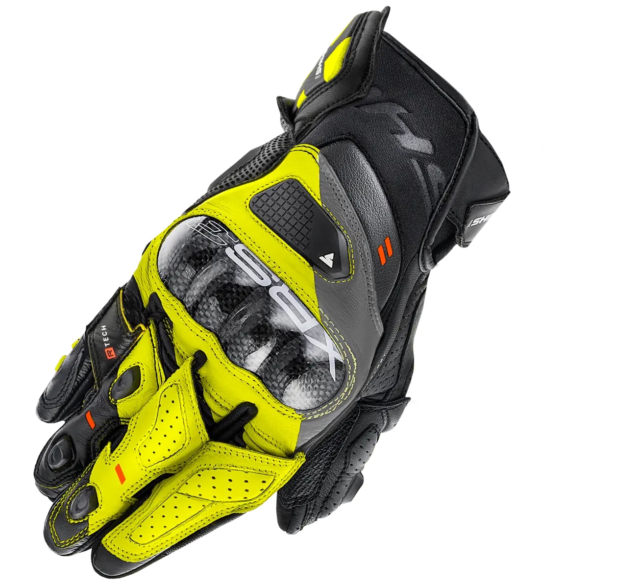 Rękawice motocyklowe męskie krótkie SHIMA XRS3 BLACK/YELLOW FLUO