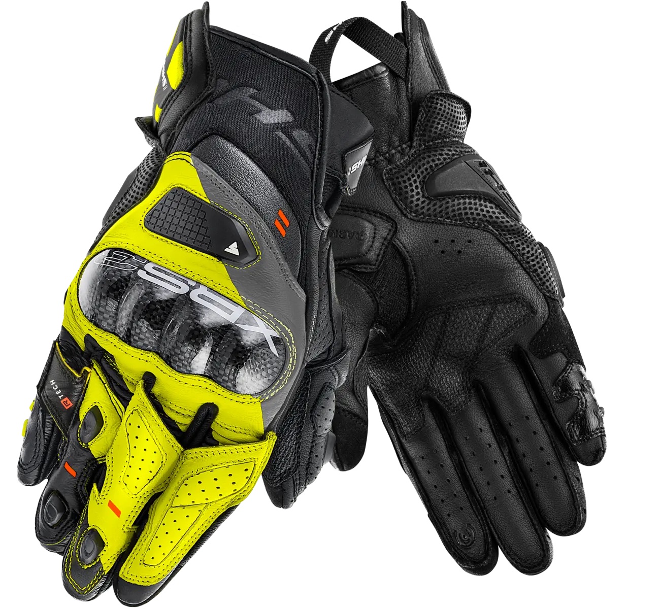 Rękawice motocyklowe męskie krótkie SHIMA XRS3 BLACK/YELLOW FLUO
