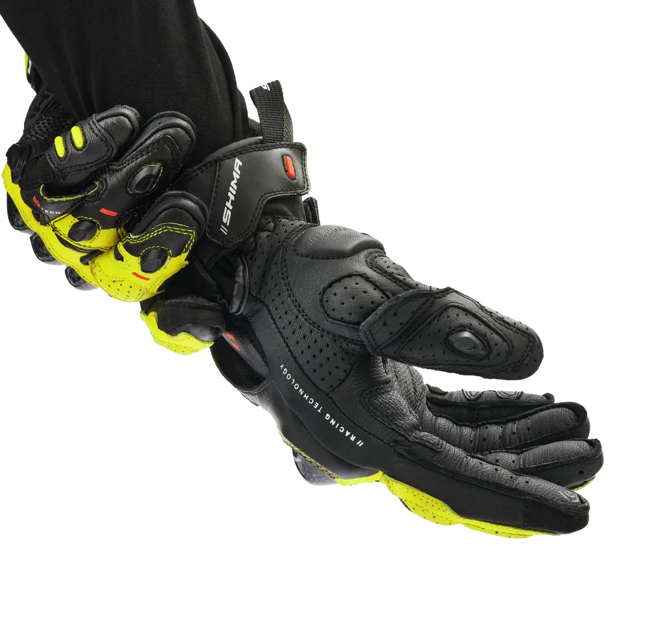 Rękawice motocyklowe męskie krótkie SHIMA XRS3 BLACK/YELLOW FLUO