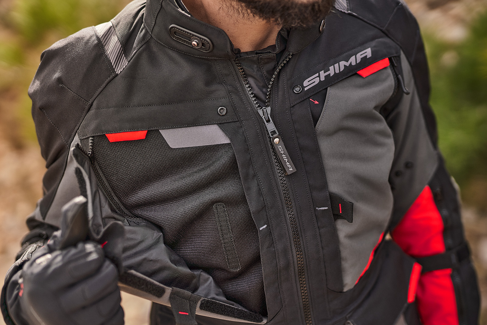 Kurtka tekstylna męska SHIMA HERO 2.0 black/red/grey\