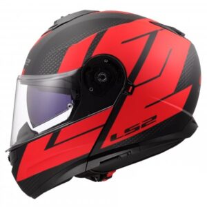 Kask szczekowy LS2 STROBE II BLACK RED