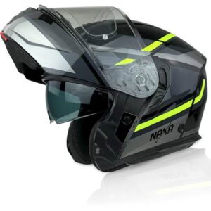 Kask szczękowy NAXA F07 szary/czarny/fluo