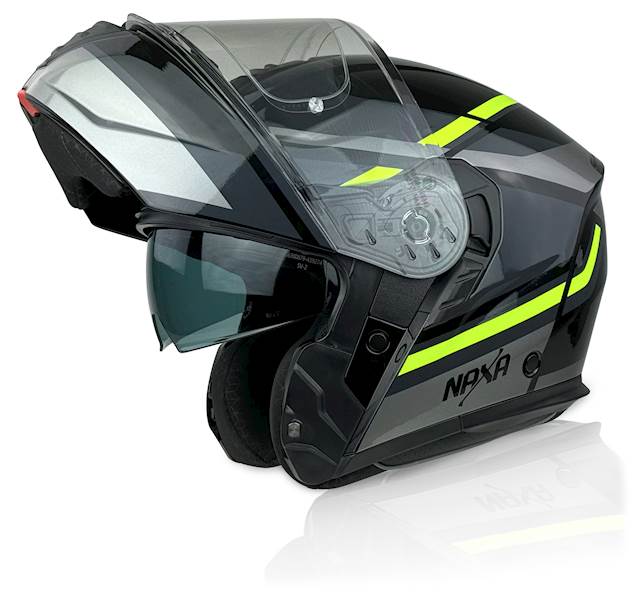 Kask szczękowy NAXA F07 szary/czarny/fluo