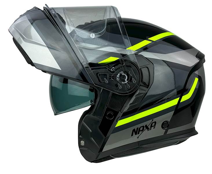 Kask szczękowy NAXA F07 szary/czarny/fluo