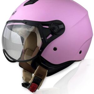 Kask otwarty NAXA S33 różowy mat krótka szyba
