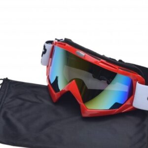 Gogle enduro CZERWONE SZYBA TĘCZOWA MODEL NO.18 UNIT