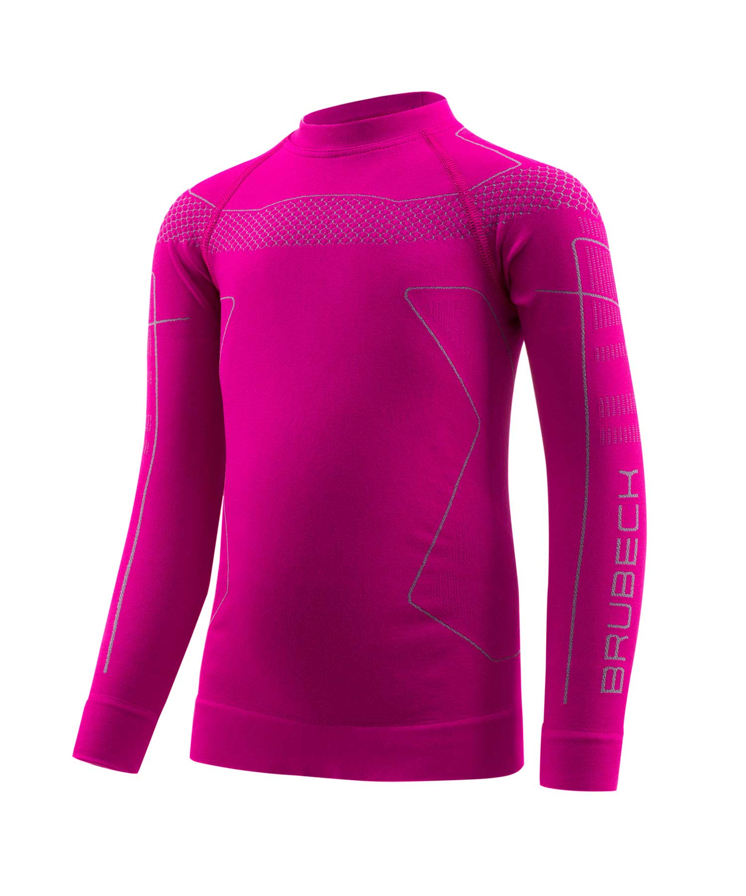 Bluza dziecięca BRUBECK THERMO KIDS fuksjowy/szary