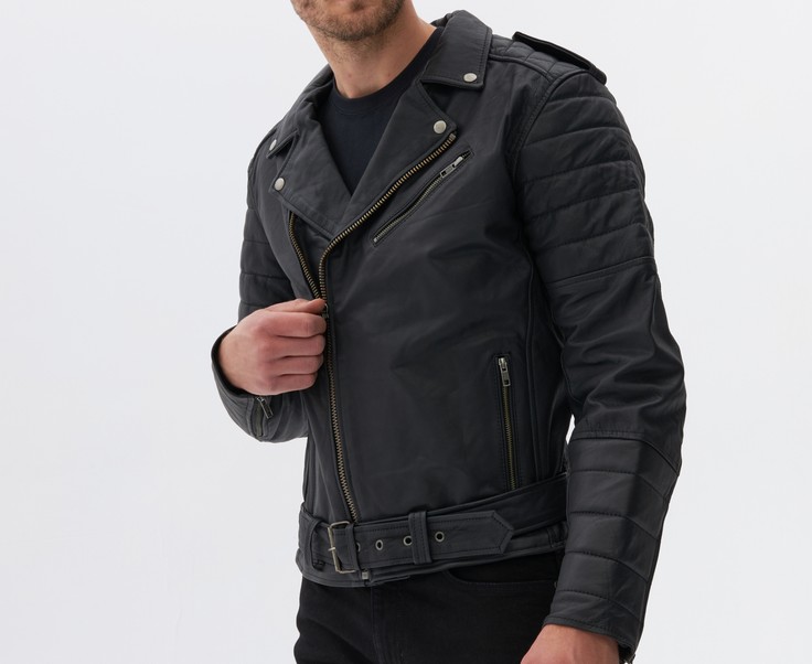 Kurtka skórzana OZONE RAMONES MODERN matt black