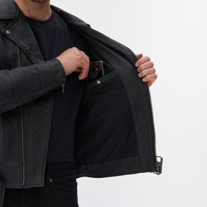 Kurtka skórzana OZONE RAMONES MODERN matt black