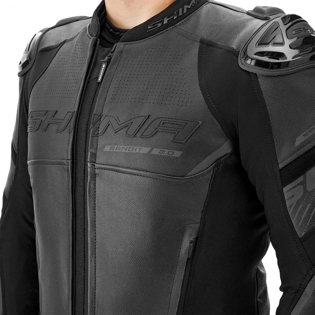 Kurtka skórzana męska Shima BANDIT 2.0 black BLACK