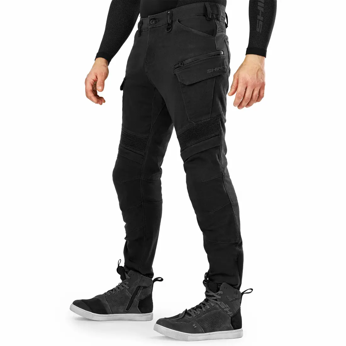SHIMA GIRO 3.0 męskie jeansy typu biker czarne