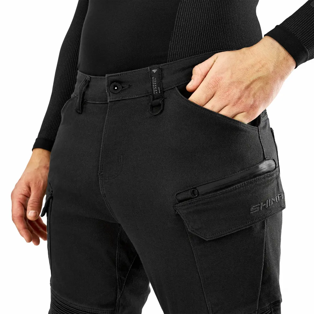 SHIMA GIRO 3.0 męskie jeansy typu biker czarne