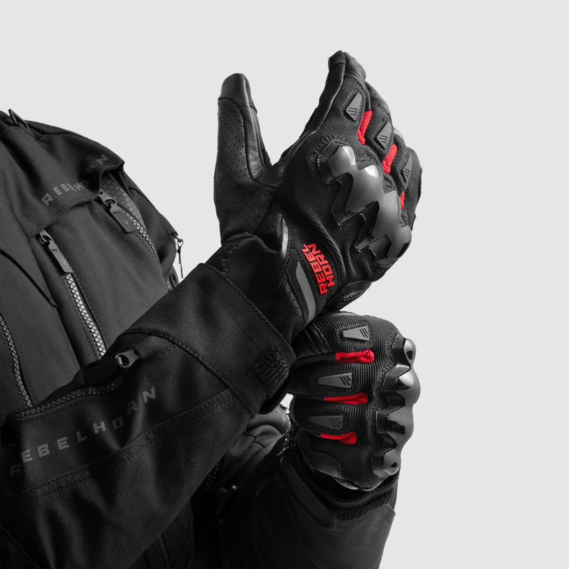 Rękawice turystyczne REBELHORN DEFENDER black red
