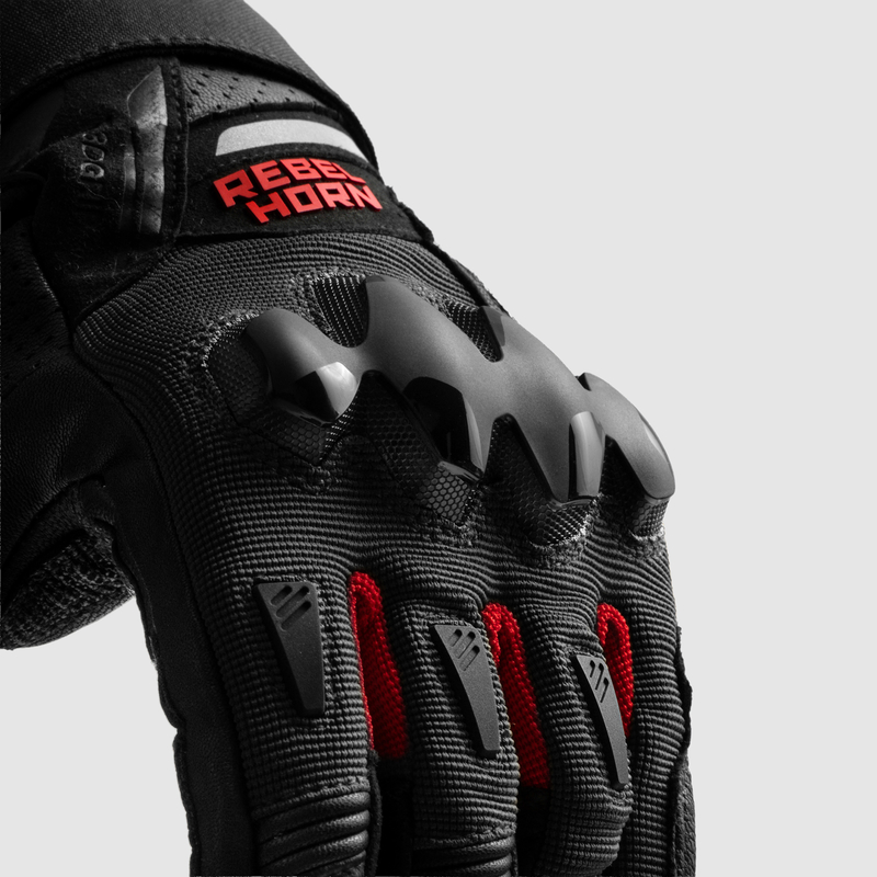 Rękawice turystyczne REBELHORN DEFENDER black red