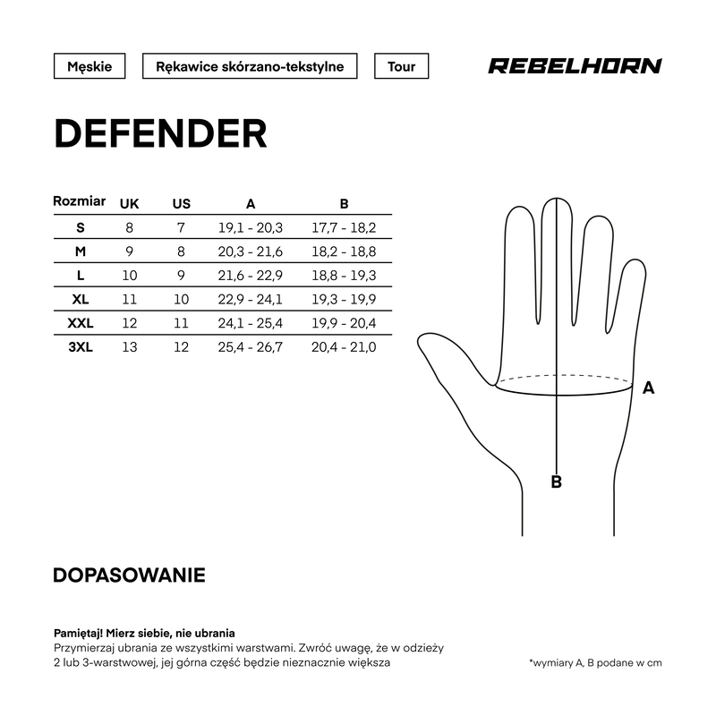 Rękawice turystyczne REBELHORN DEFENDER black red