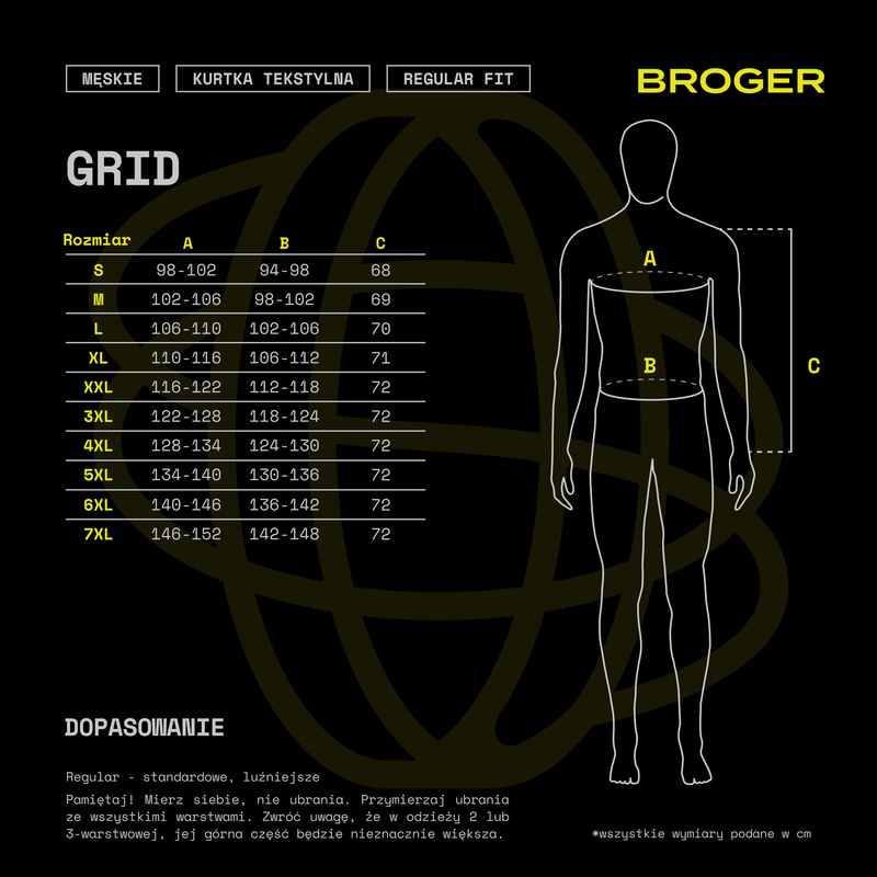 Kurtka motocyklowa Broger Grid CZARNA